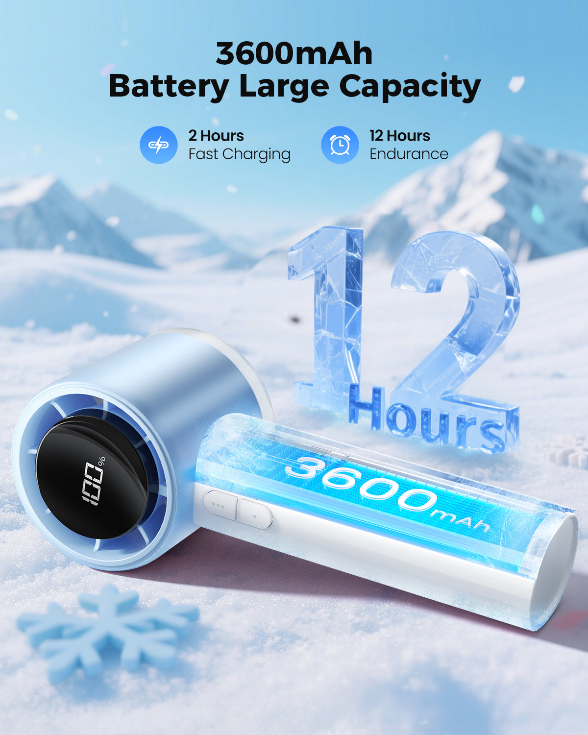 Portable High-Speed Handheld Turbo Fan with LED Display