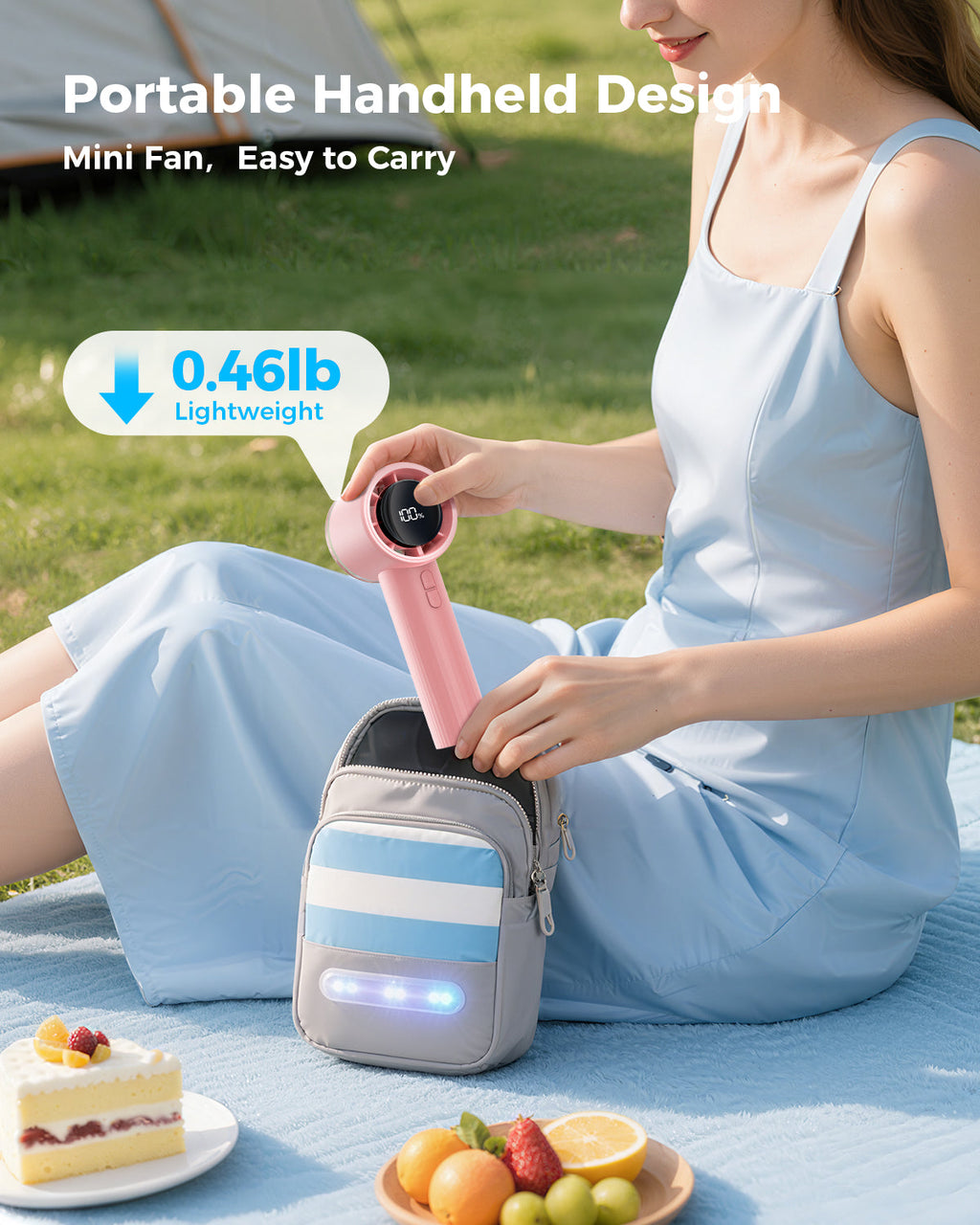 Portable High-Speed Handheld Turbo Fan with LED Display