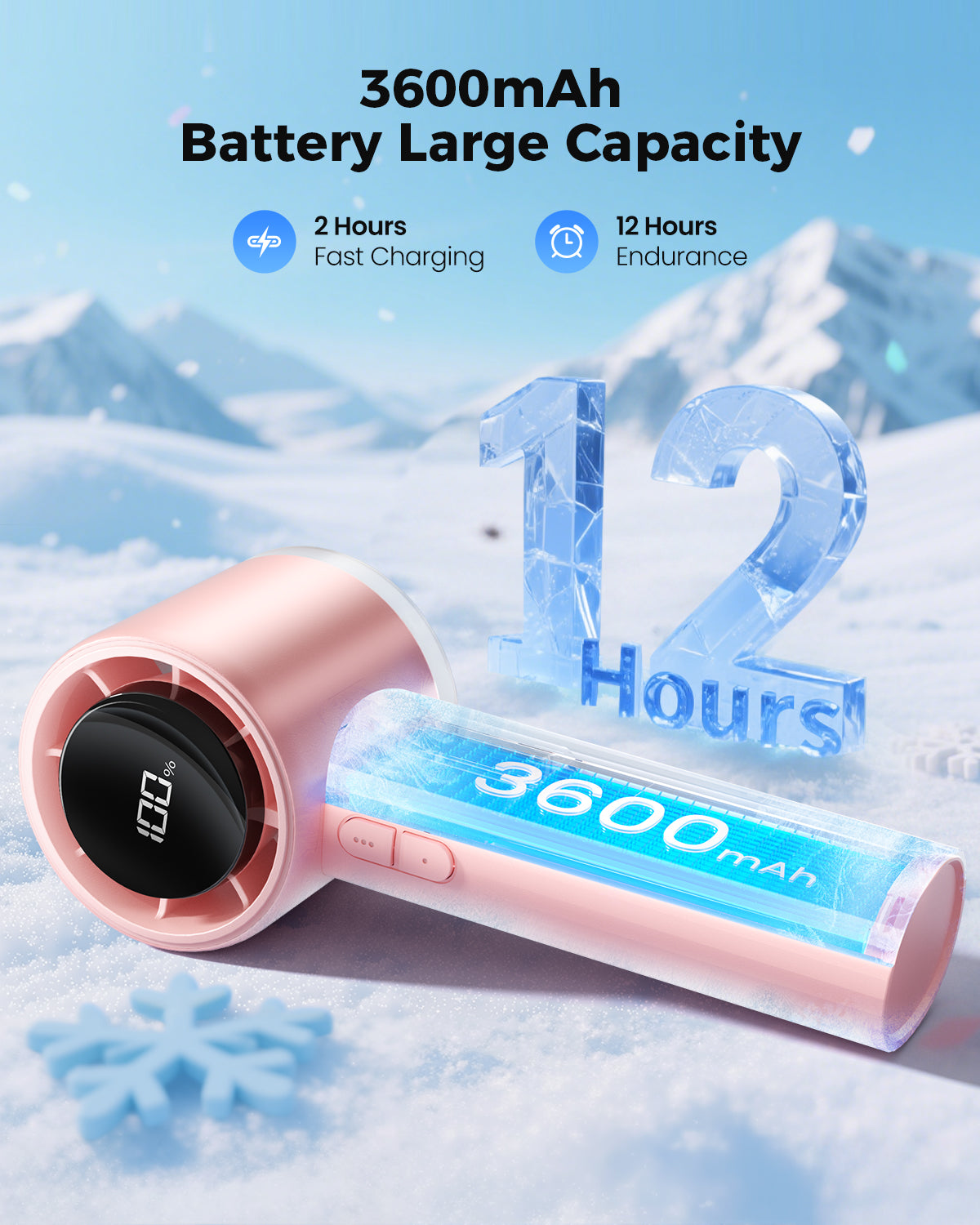 Portable High-Speed Handheld Turbo Fan with LED Display
