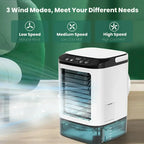Portable Mini Electric Fan and Humidifier, 3-Speed, 900ML Water Tank