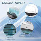 Portable Mini Electric Fan and Humidifier, 3-Speed, 900ML Water Tank