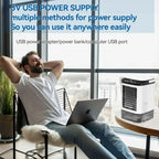 Portable Mini Electric Fan and Humidifier, 3-Speed, 900ML Water Tank