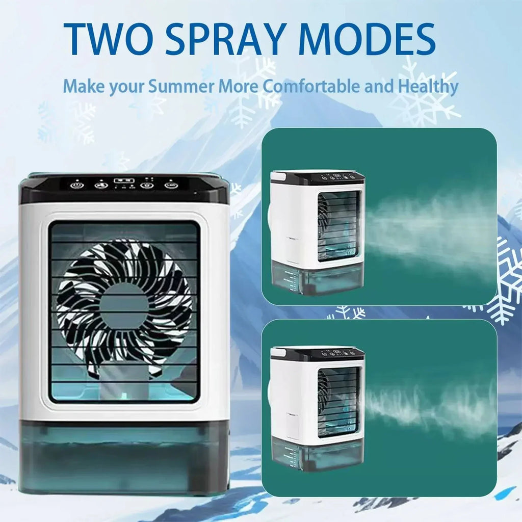 Portable Mini Electric Fan and Humidifier, 3-Speed, 900ML Water Tank