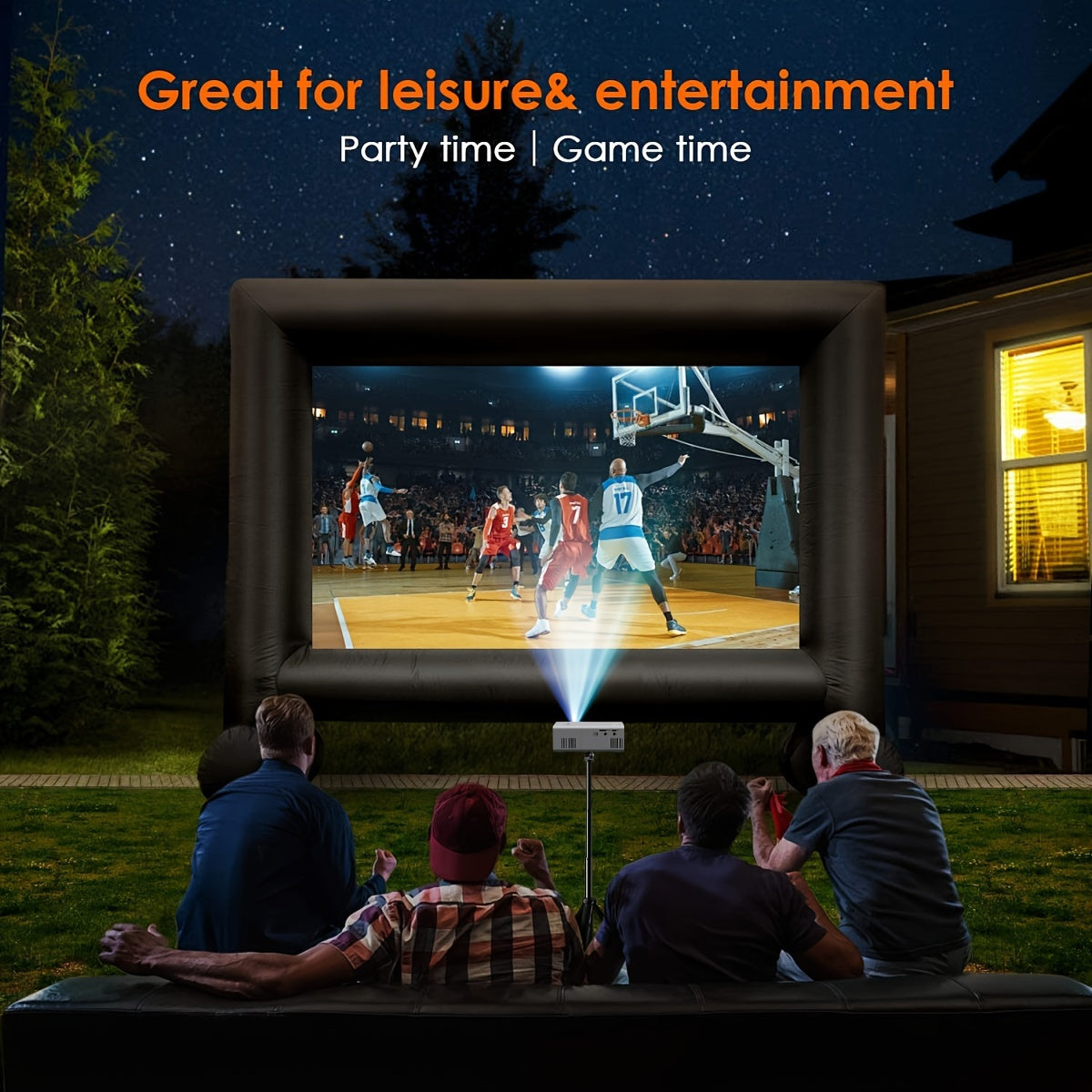 Portable Mini Projector, 3000 Lumens, HDTV and USB