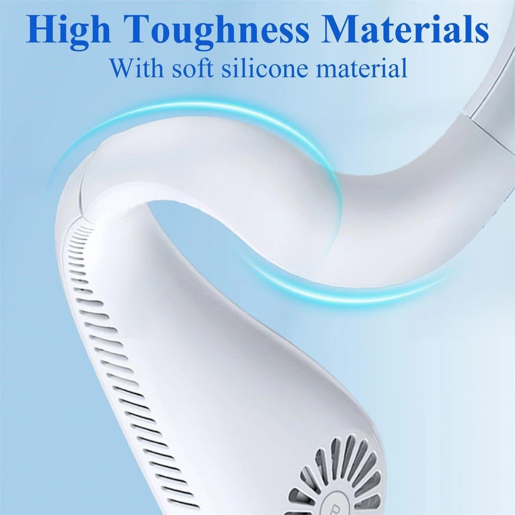 Portable Neck Fan with 360° Airflow, 4000mAh Battery and 3 Speeds