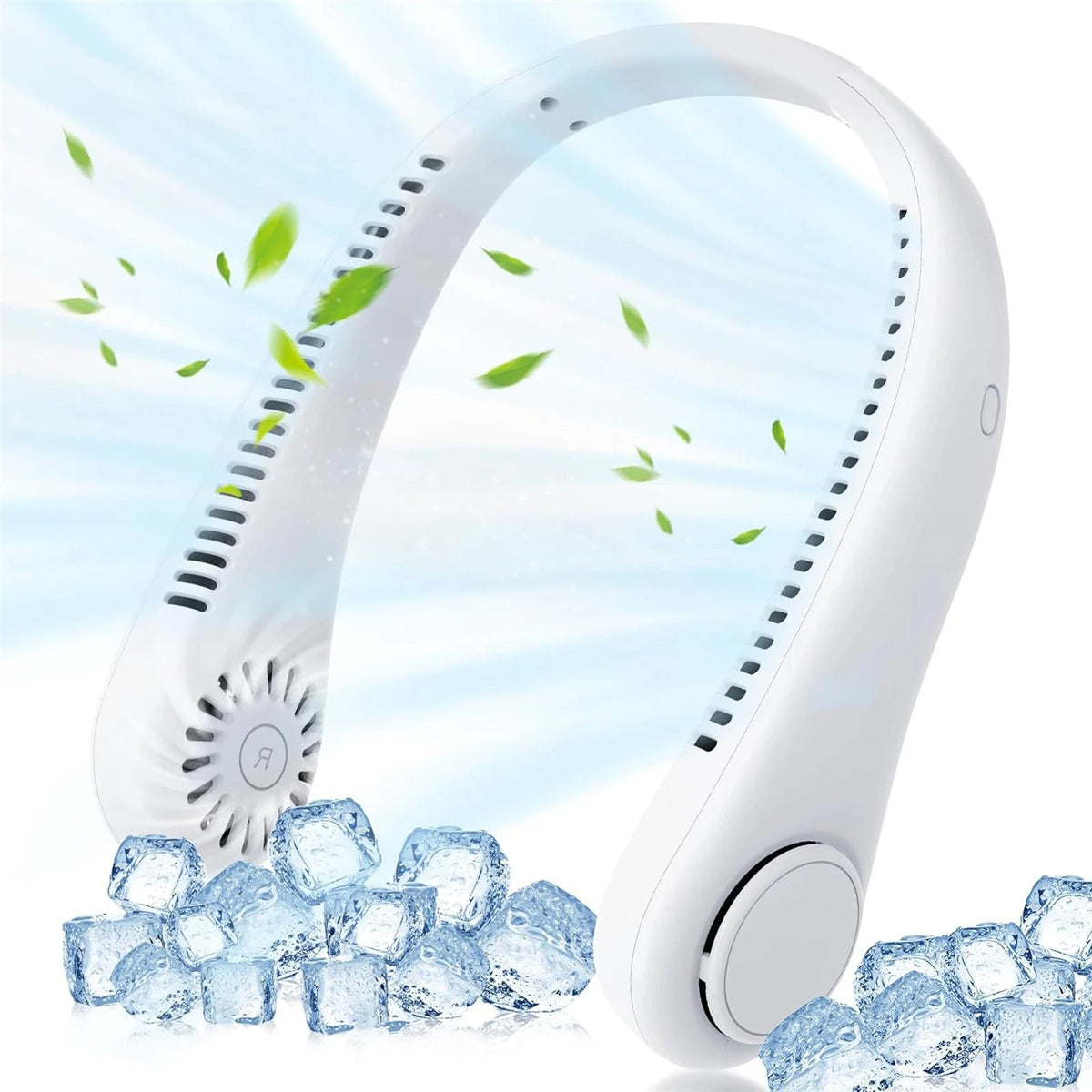 Portable Neck Fan with 360° Airflow, 4000mAh Battery and 3 Speeds