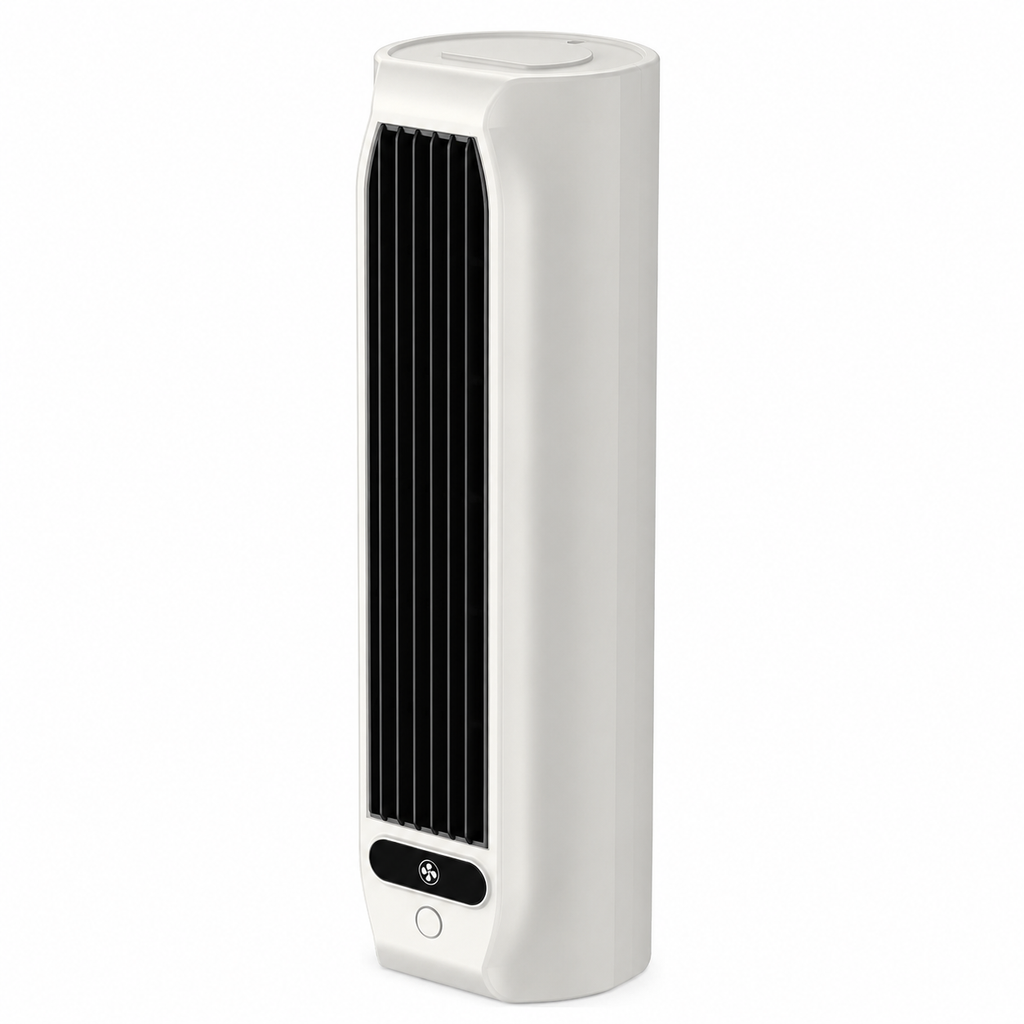 Portable Rechargeable Bladeless Fan for Desk or Wall Mounting
