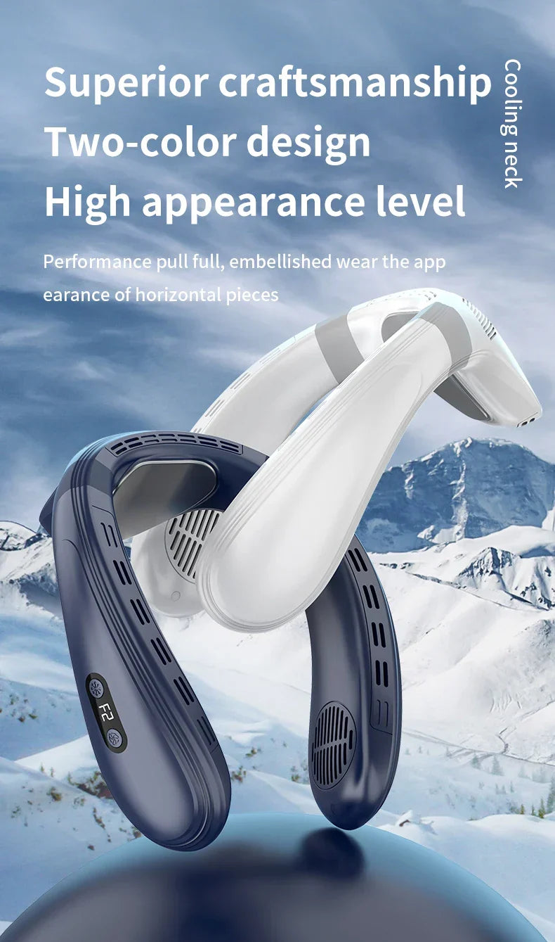 Portable Rechargeable Neck Fan, 5200mAh, Personal Outdoor Cooling