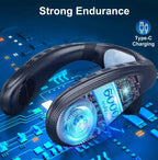 Portable Rechargeable Neck Fan, 5200mAh, Personal Outdoor Cooling