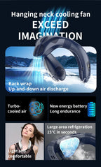 Portable Rechargeable Neck Fan, 5200mAh, Personal Outdoor Cooling