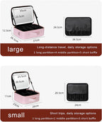 Portable Travel Makeup Case with LED Light, Mirror and Vegan Leather