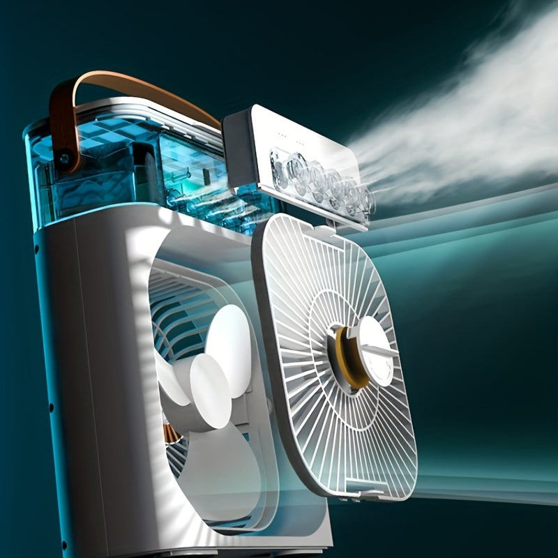 Portable USB Table Fan with Misting, 3 Speeds and 5 Spray Heads