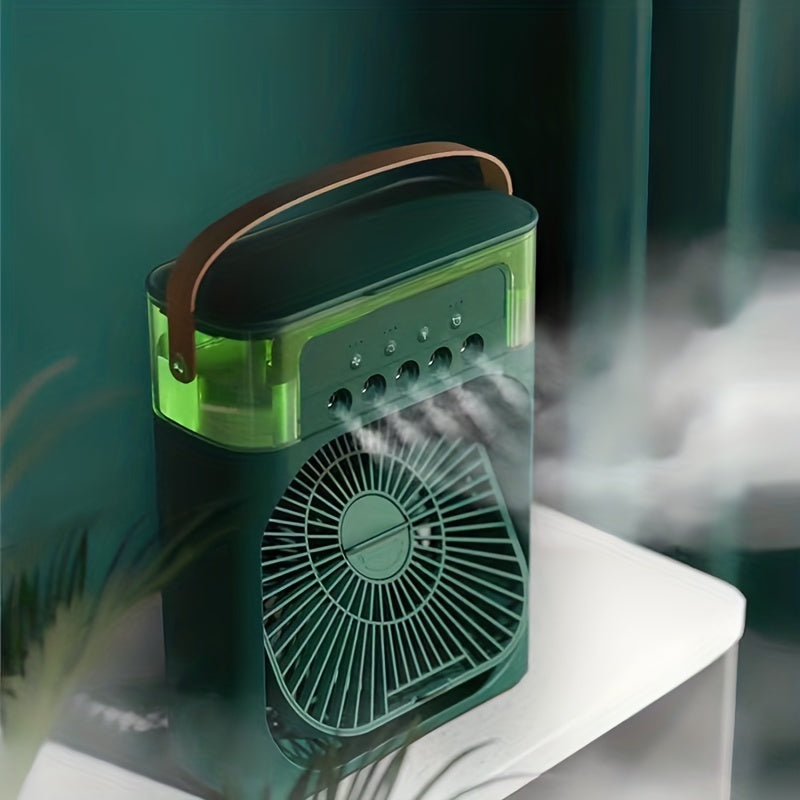 Portable USB Table Fan with Misting, 3 Speeds and 5 Spray Heads