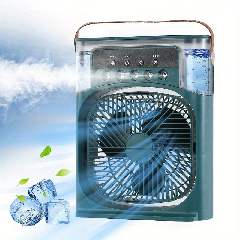 Portable USB Table Fan with Misting, 3 Speeds and 5 Spray Heads