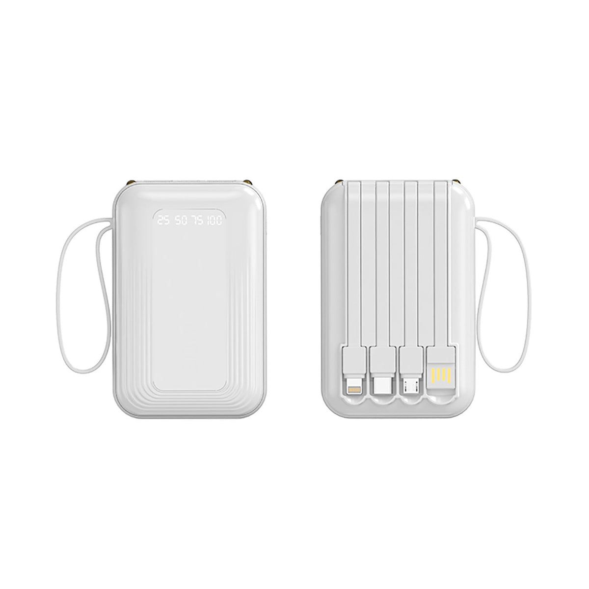 Power Bank with Integrated Cables, Lightning and Micro-USB