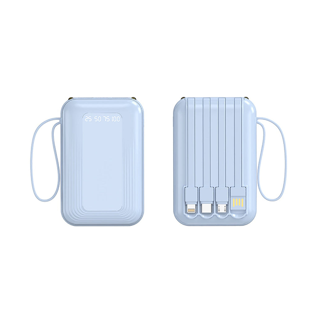 Power Bank with Integrated Cables, Lightning and Micro-USB