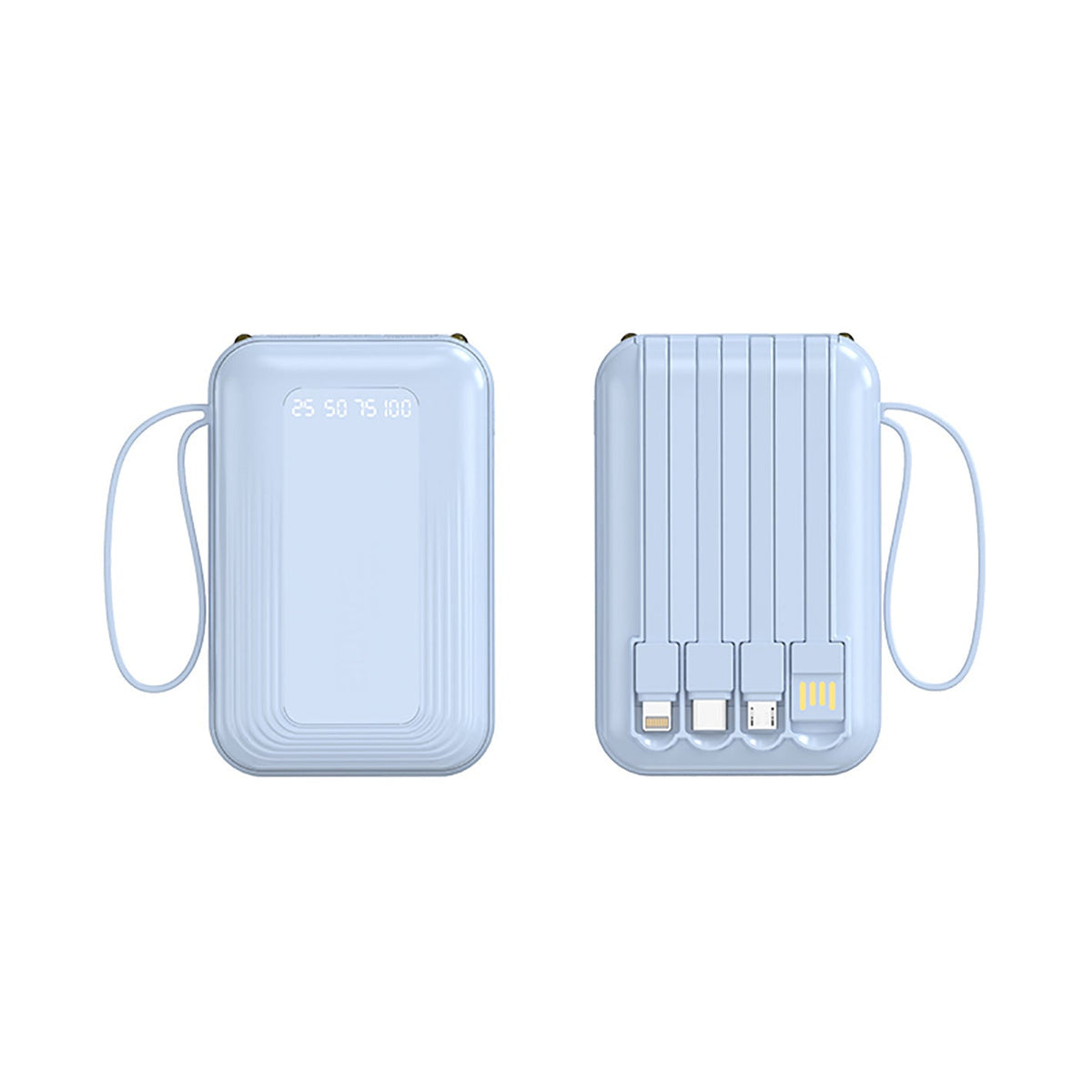 Power Bank with Integrated Cables, Lightning and Micro-USB