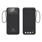 Power Bank with Integrated Charging Cables, Digital Display, 20W