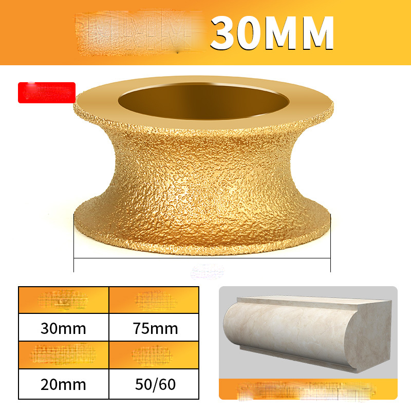 Edge Diamond Grinding Wheel for Marble, Granite, Quartz - Brazing Emery, 25mm, view 14