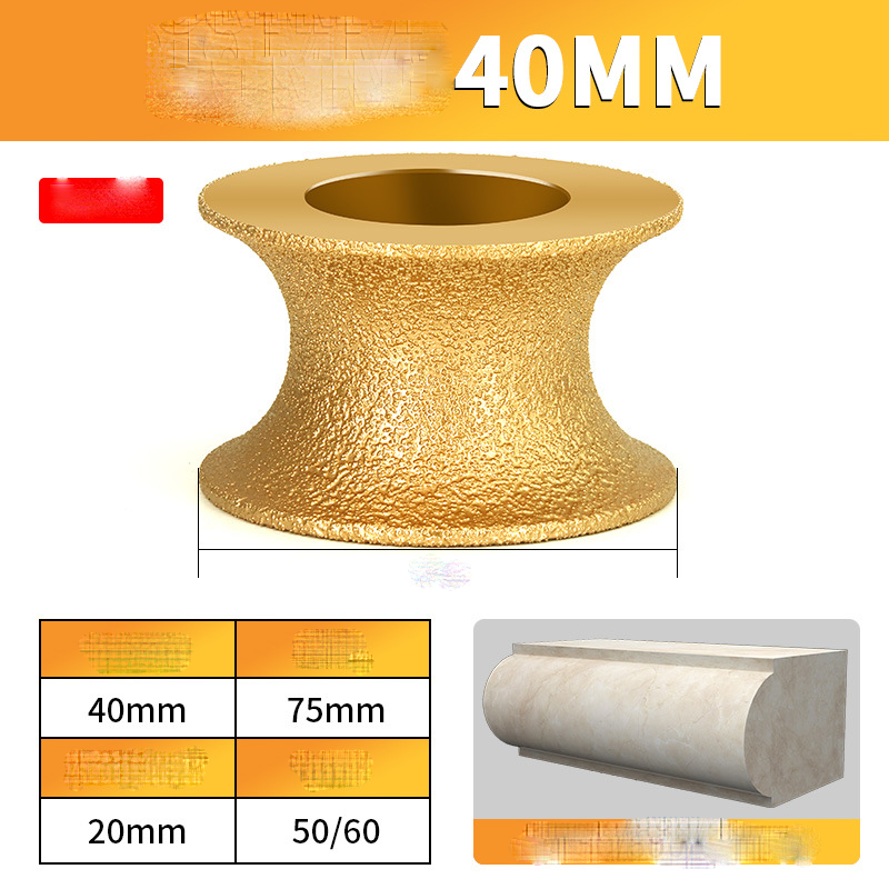 Edge Diamond Grinding Wheel for Marble, Granite, Quartz - Brazing Emery, 25mm, view 16
