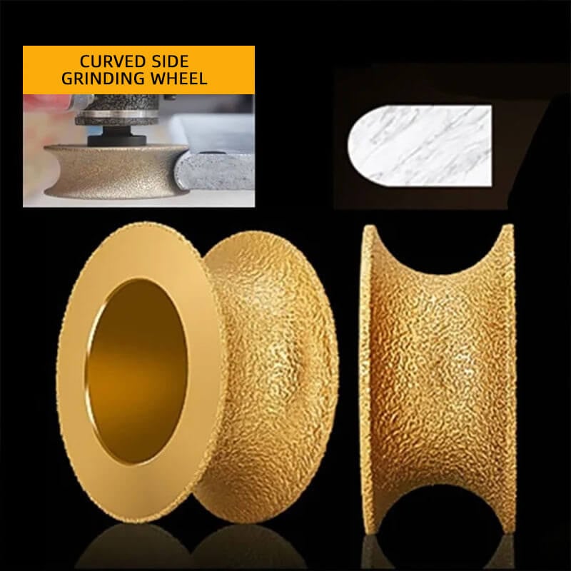 Edge Diamond Grinding Wheel for Marble, Granite, Quartz - Brazing Emery, 25mm, view 3
