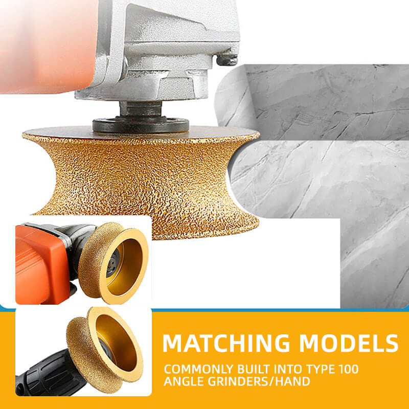 Edge Diamond Grinding Wheel for Marble, Granite, Quartz - Brazing Emery, 25mm, view 6