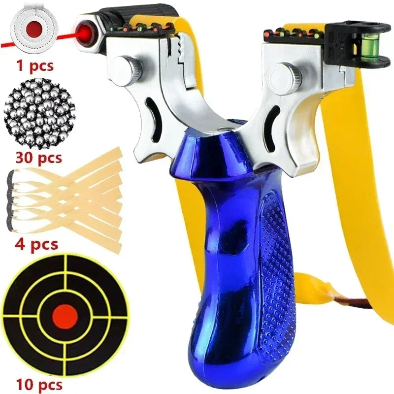 Precision Slingshot with Laser Sight, Level and Non-Slip Grip