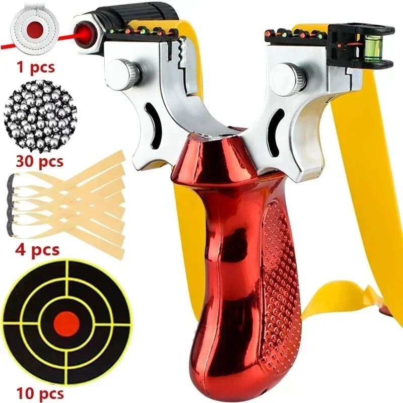 Precision Slingshot with Laser Sight, Level and Non-Slip Grip