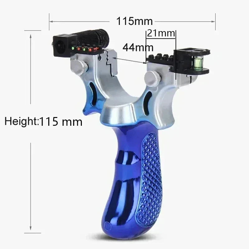 Precision Slingshot with Laser Sight, Level and Non-Slip Grip