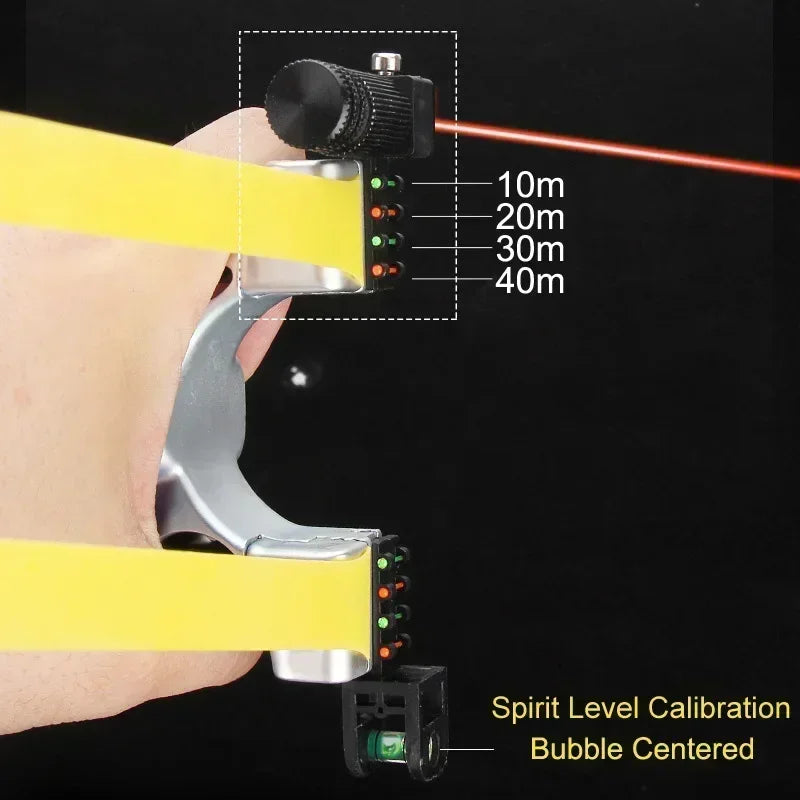 Precision Slingshot with Laser Sight, Level and Non-Slip Grip