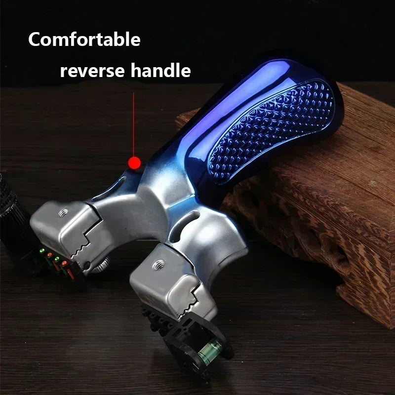 Precision Slingshot with Laser Sight, Level and Non-Slip Grip
