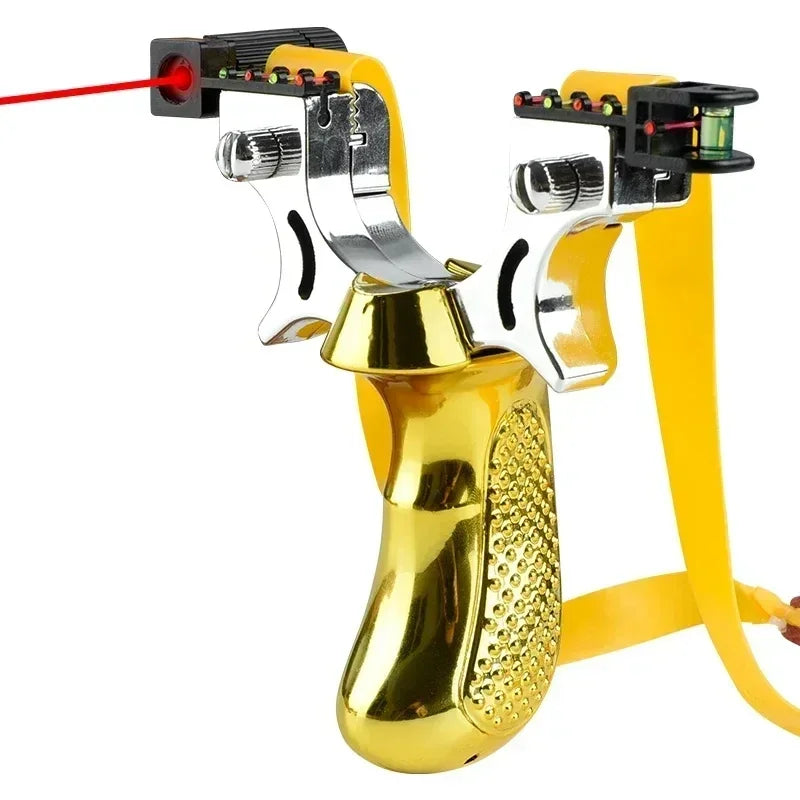 Precision Slingshot with Laser Sight, Level and Non-Slip Grip