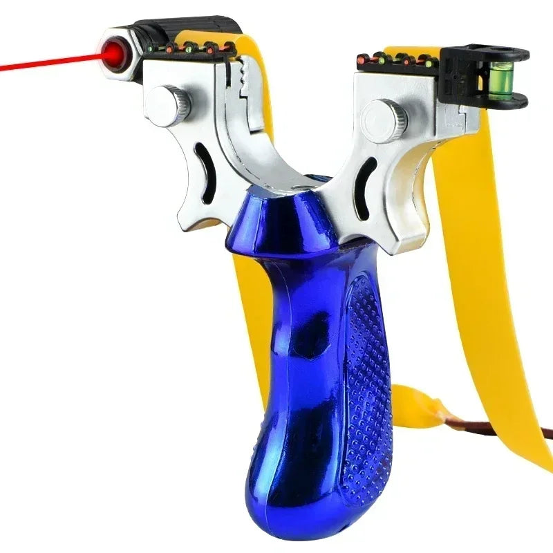 Precision Slingshot with Laser Sight, Level and Non-Slip Grip