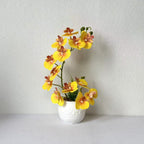 Premium Artificial Orchid Plant Arrangement in Ceramic Pot