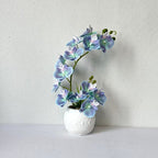 Premium Artificial Orchid Plant Arrangement in Ceramic Pot