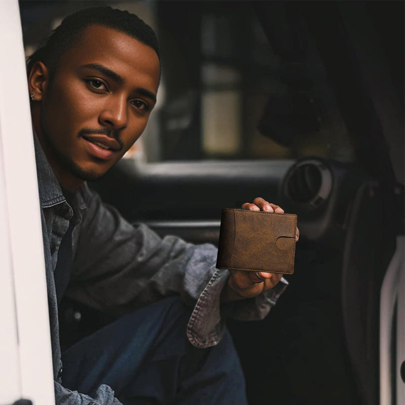PU Leather RFID-Blocking Card Holder Wallet with Money Clip