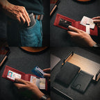 PU Leather RFID-Blocking Card Holder Wallet with Money Clip