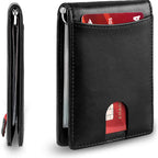PU Leather RFID-Blocking Card Holder Wallet with Money Clip