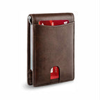 PU Leather RFID-Blocking Card Holder Wallet with Money Clip