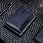 PU Leather RFID-Blocking Card Holder Wallet with Money Clip