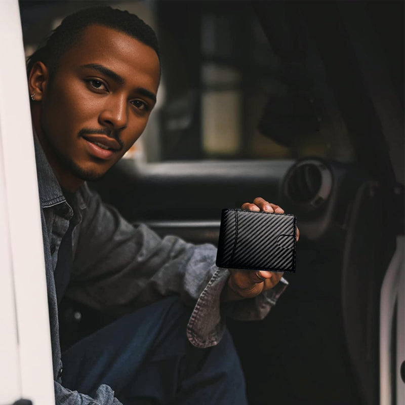 PU Leather RFID-Blocking Card Holder Wallet with Money Clip