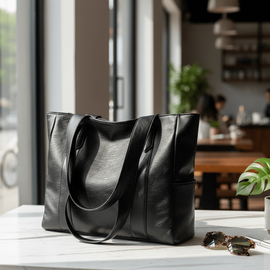 PU Leather Shoulder Bag, Retro Style, 28 × 36 × 10 cm