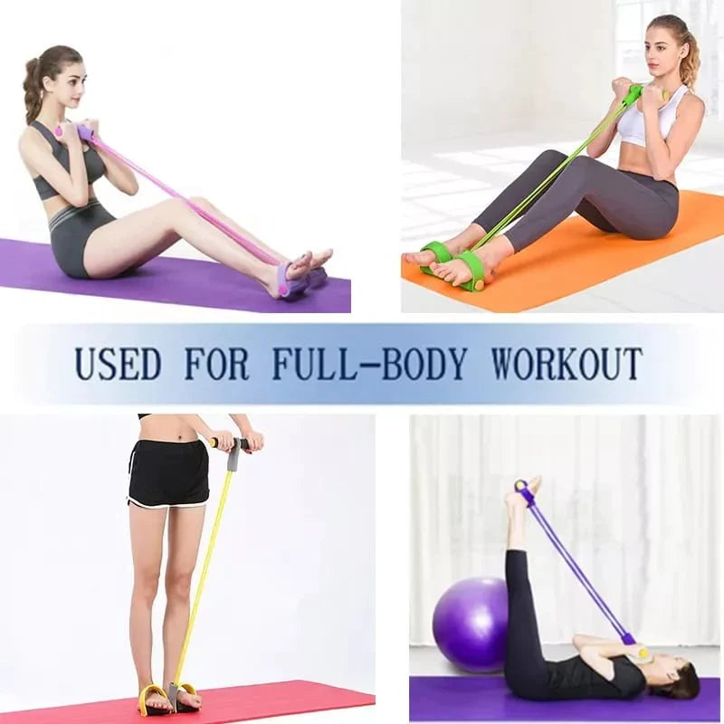 Pull Rope Ab Exerciser with Pedals and Sponge Handles
