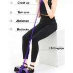 Pull Rope Ab Exerciser with Pedals and Sponge Handles