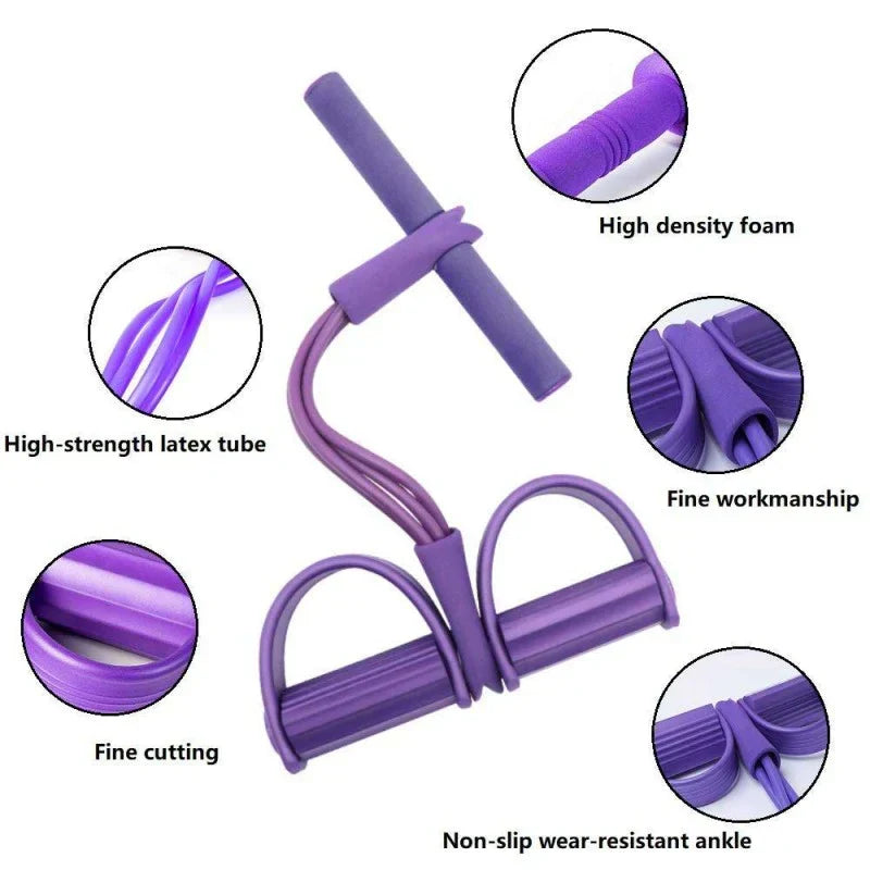 Pull Rope Ab Exerciser with Pedals and Sponge Handles
