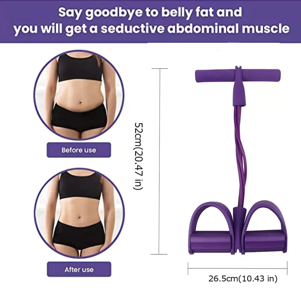 Pull Rope Ab Exerciser with Pedals and Sponge Handles