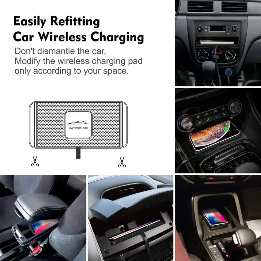 Qi Wireless Charging Pad, 15 W, Silicone, 6 mm, USB-A