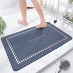 Quick-Drying Bath Mat, PVC and Technical Velvet, 40 × 60 cm