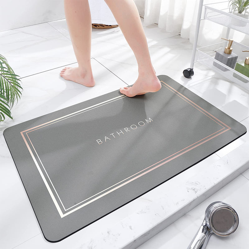 Quick-Drying Bath Mat, PVC and Technical Velvet, 40 × 60 cm
