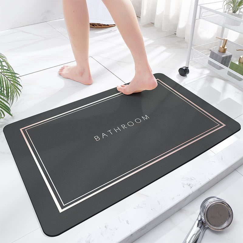 Quick-Drying Bath Mat, PVC and Technical Velvet, 40 × 60 cm